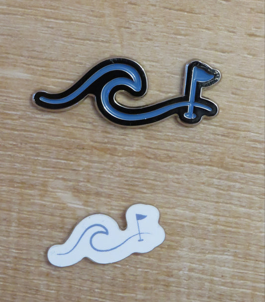 Wave logo ball markers - 2 Pack